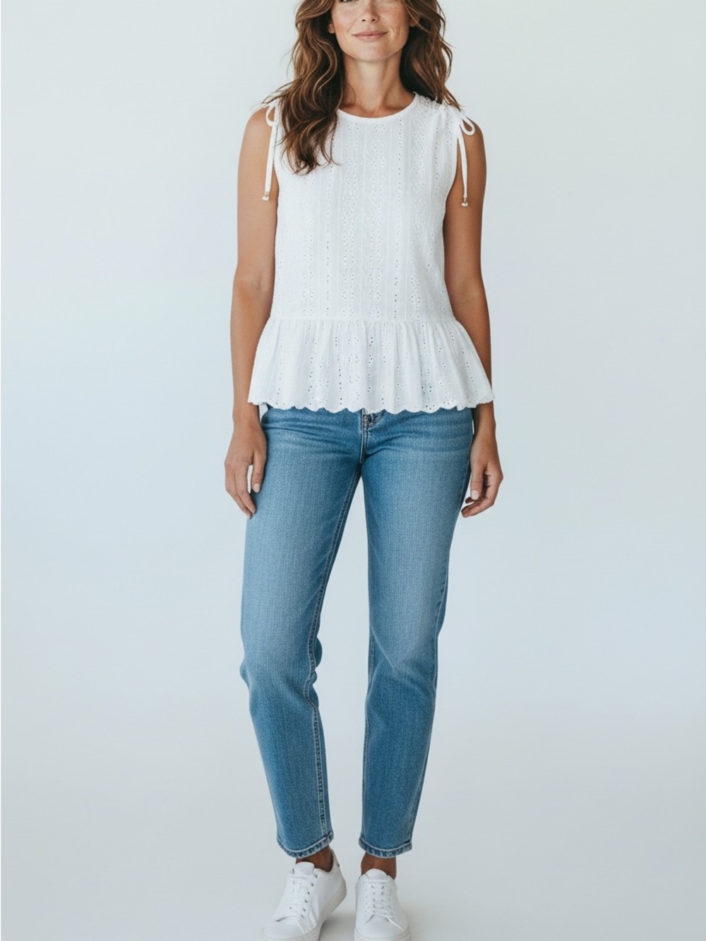 MICHAEL MICHAEL KORS WOMAN'S WHITE TOP L
